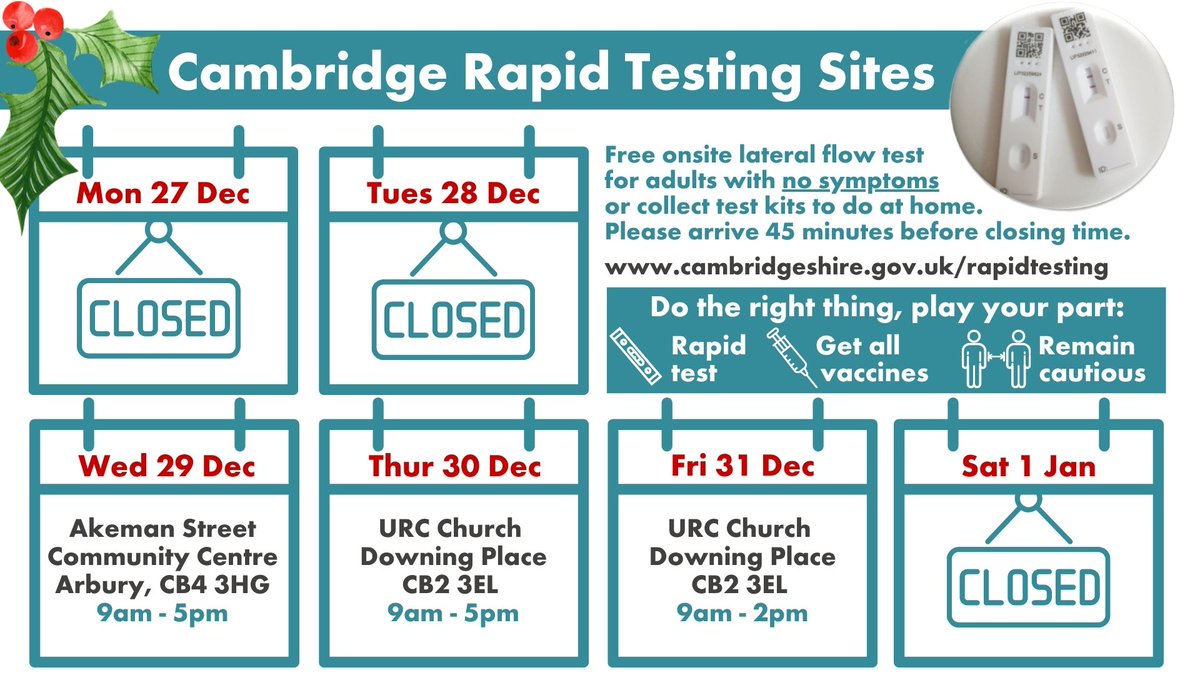camcitco's tweet photo. The rapid testing site at Downing Place is open today until 2pm for you to pop in and get a rapid test or pick up home test kits. Home test kits also available from selected pharmacies/libraries (check opening hours) and online. https://t.co/JVLDzNbcsB https://t.co/6Lr7s6mh0K