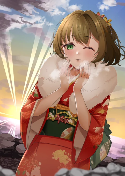これは寅年に、Go to トラベルで富士山の山頂までトライしきった楓さんの図です

#デレマス #高垣楓 