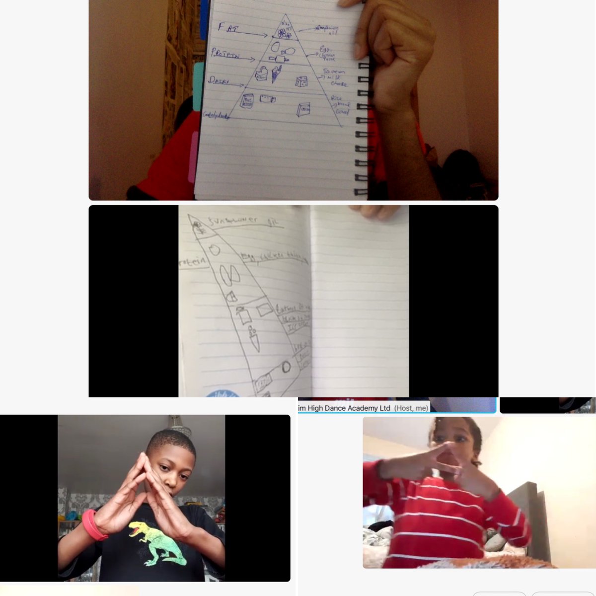 A for “Aim High” 🙌Hit like if you can spot the food pyramid 🗻Here are some snippets from our Virtual Christmas Camp and Healthy Eating Workshop. 
#aimhighdanceacademy #holidaycamp #childrencamps #hiphop #streetdance #ChristmasCamp #virtualcamp #virtualchristmas #childrengames