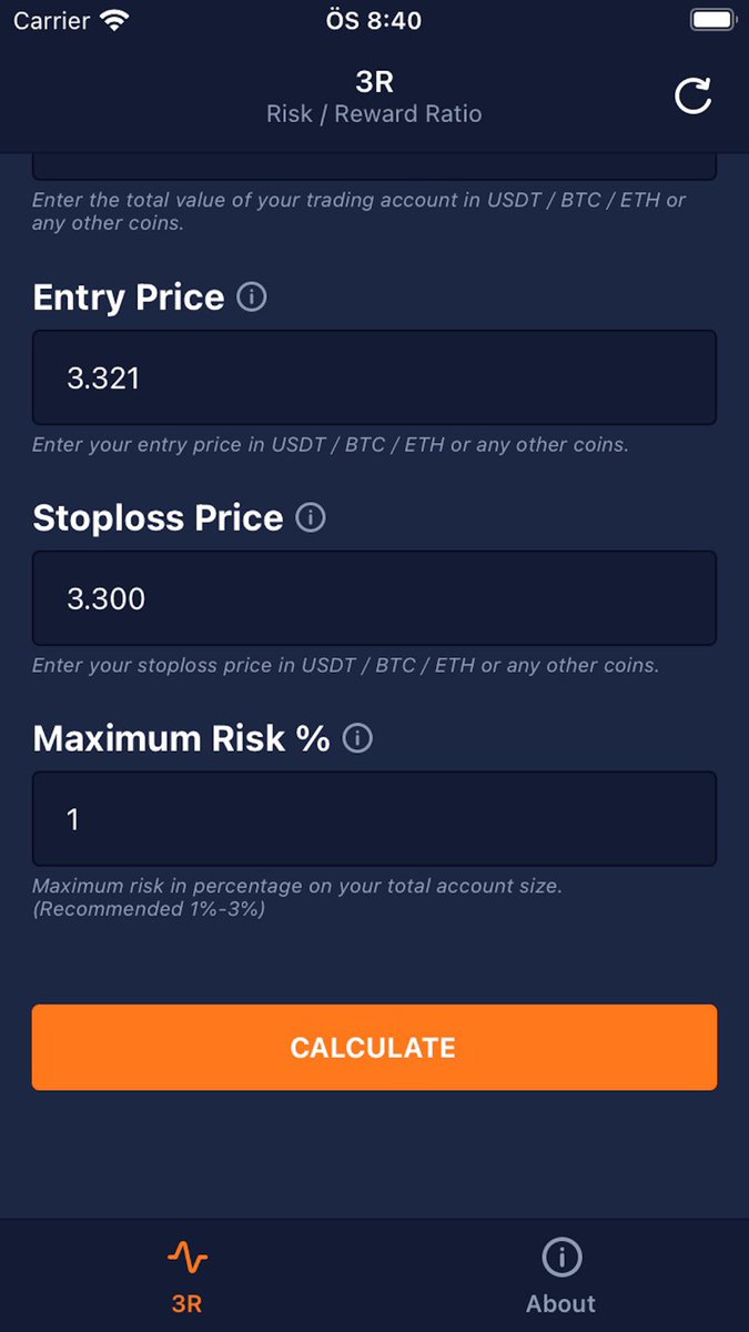 GezginFedai's tweet photo. Merhaba R:R Hesaplaması yapmak isteyen arkadaşlar işin uygulamamız yayında #Bitcoin #Risk #Rewars
@ismailnural 
👇🏽 
Appstore : https://t.co/Hh7aPh6565

GooglePlay : https://t.co/vuVDGX9VCN https://t.co/DV25GUjySI