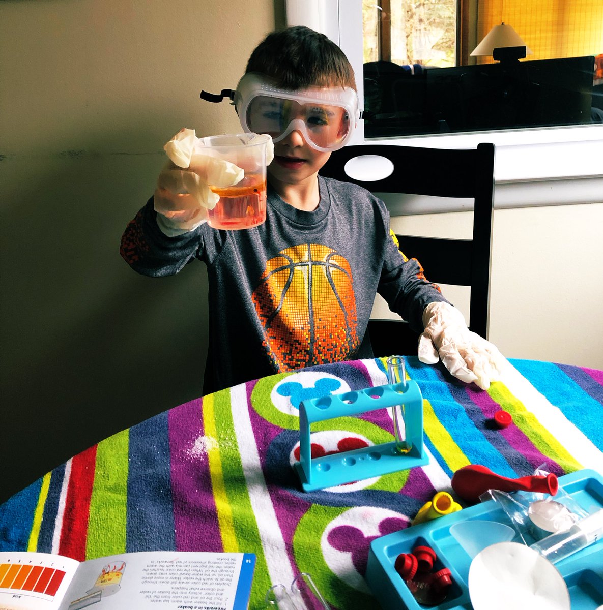msenglish0's tweet photo. Someone’s favorite gift was a Chemistry set… there have been quite a few experiments in our kitchen! (Note the towel on the table :) #Christmas2021 @TWPChoirs https://t.co/8zNXf83Lpq