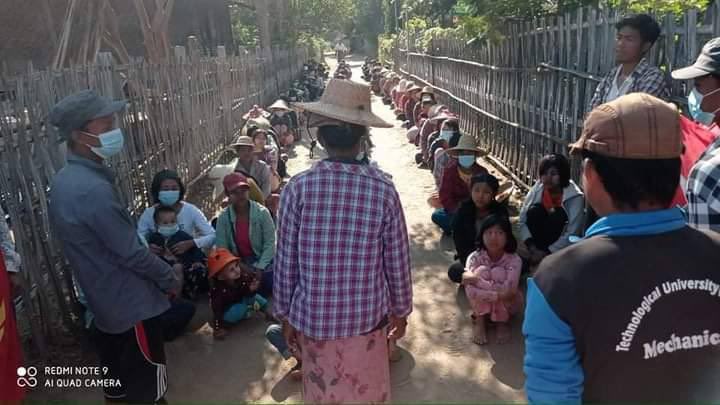 Locals of eastern Yinmarpin &amp; northern Sarlingyi Tsp staged a 296th days of protest against Genocidal Dictatorship. #Dec31Coup    #FederalDemocracyNewYear2022 #WhatsHappeningInMyanmar