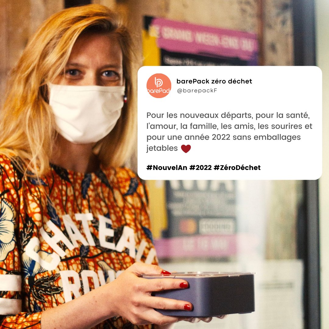 barePackF's tweet image. Pour une année 2022 sans emballages jetables et avec barePack ! 🥂

#nouvelan #bonneannée #newyear #reuse #zerodechet #France