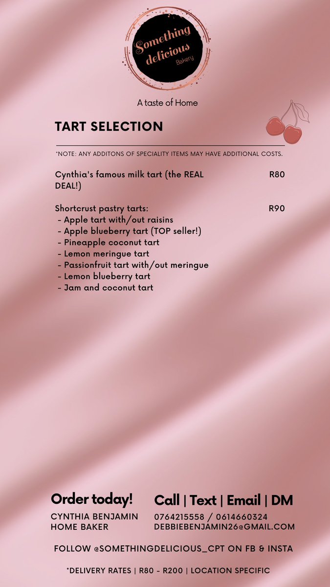 DebbieStarB's tweet image. Got you covered 🍒✨ #somethingdelicious
#homemade #supportlocal #supportsmallbusiness #CapeTown  #baked #januworry