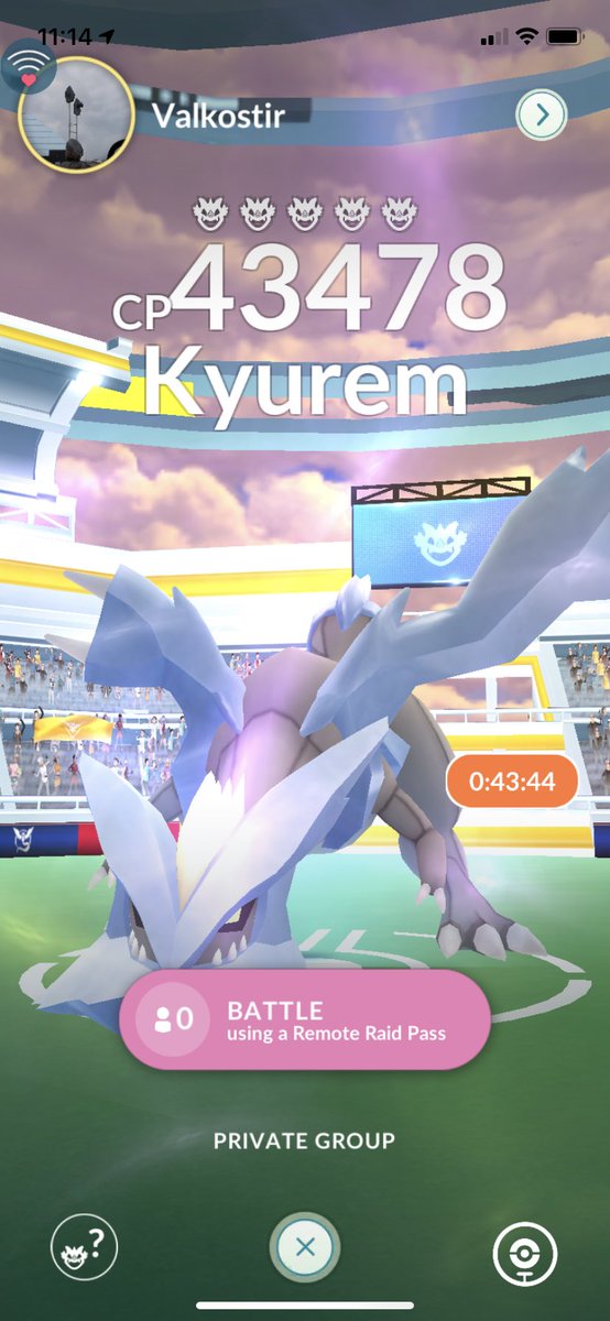 PokemonGoGuy56's tweet photo. Kyurem raid in 5-10 mins ( add me 3179 3630 8290) and comment your name so i can invite you in the raid #PokemonGoRaids #PokemonGo https://t.co/naWggyVApR