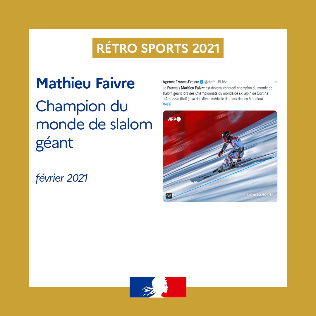 Sports_gouv's tweet photo. #RétroSports2021 🤔🏅En février dernier, @mathieufaivre est devenu champion du monde de slalom géant ⛷, mettant ainsi fin à une longue attente. @FedFranceSki #skialpin
👉 https://t.co/yGHXwwvm86 https://t.co/6BBm3r7jg6