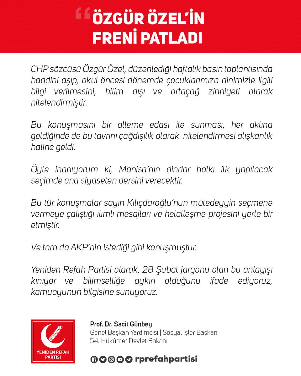 Kamuoyuna Duyurulur..