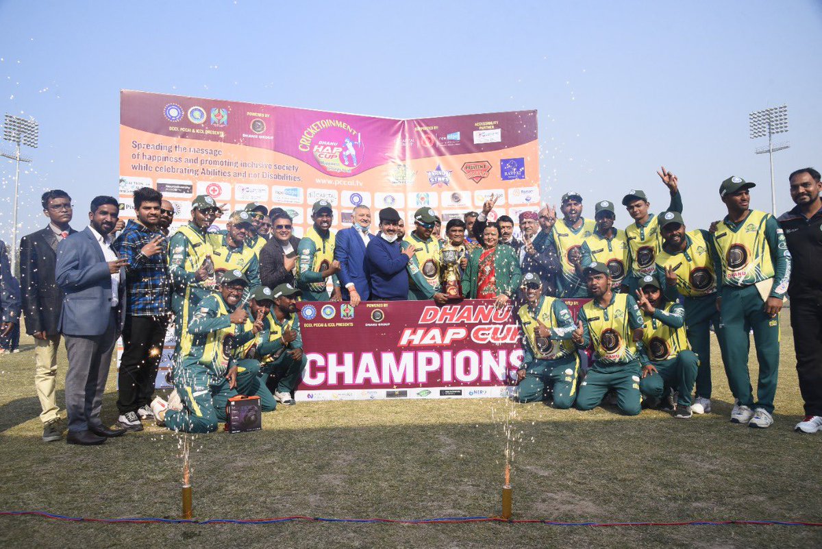 dcciofficial's tweet photo. Yet another successful edition of #HAPCUP comes to a grand closure. Top class apparels,Top Class facilities, Top Class awards and above all Top Class cricket. This is just the beginning. With the blessings of @JayShah @BCCI face of disability cricket is going to change for ever https://t.co/RO9Rs6woXJ