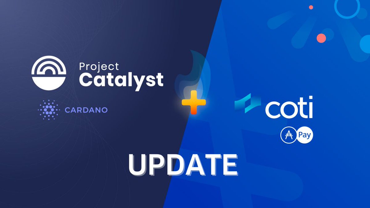 It’s been almost 2 months since we announced the COTI and Catalyst partnership. 

We are pleased to share some updates about what stage we are now, and what's next to come.

Read here: cotinetwork.medium.com/catalyst-updat…
  
$COTI $ADA @InputOutputHK <a href="/CardanoStiftung/">Cardano Foundation</a>