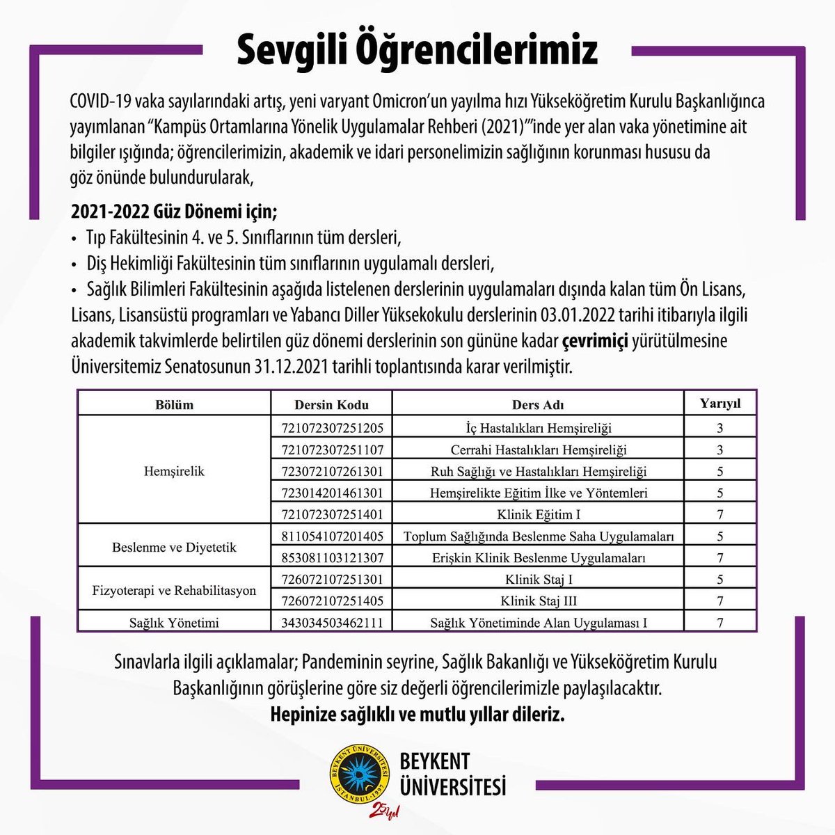 BeykentUnv's tweet photo. Beykent Üniversitesi Rektörlüğünden Duyuru

#BeykentÜniversitesi #İşteGelecek https://t.co/IrrWqY39BT