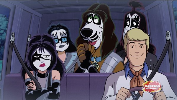kiss's tweet photo. This New Year’s eve, grab your family and watch Scooby-Doo! And KISS: Rock and Roll Mystery on KARTOON CHANNEL! 
https://t.co/i2bEUOR7bS https://t.co/XIolRQmTRi