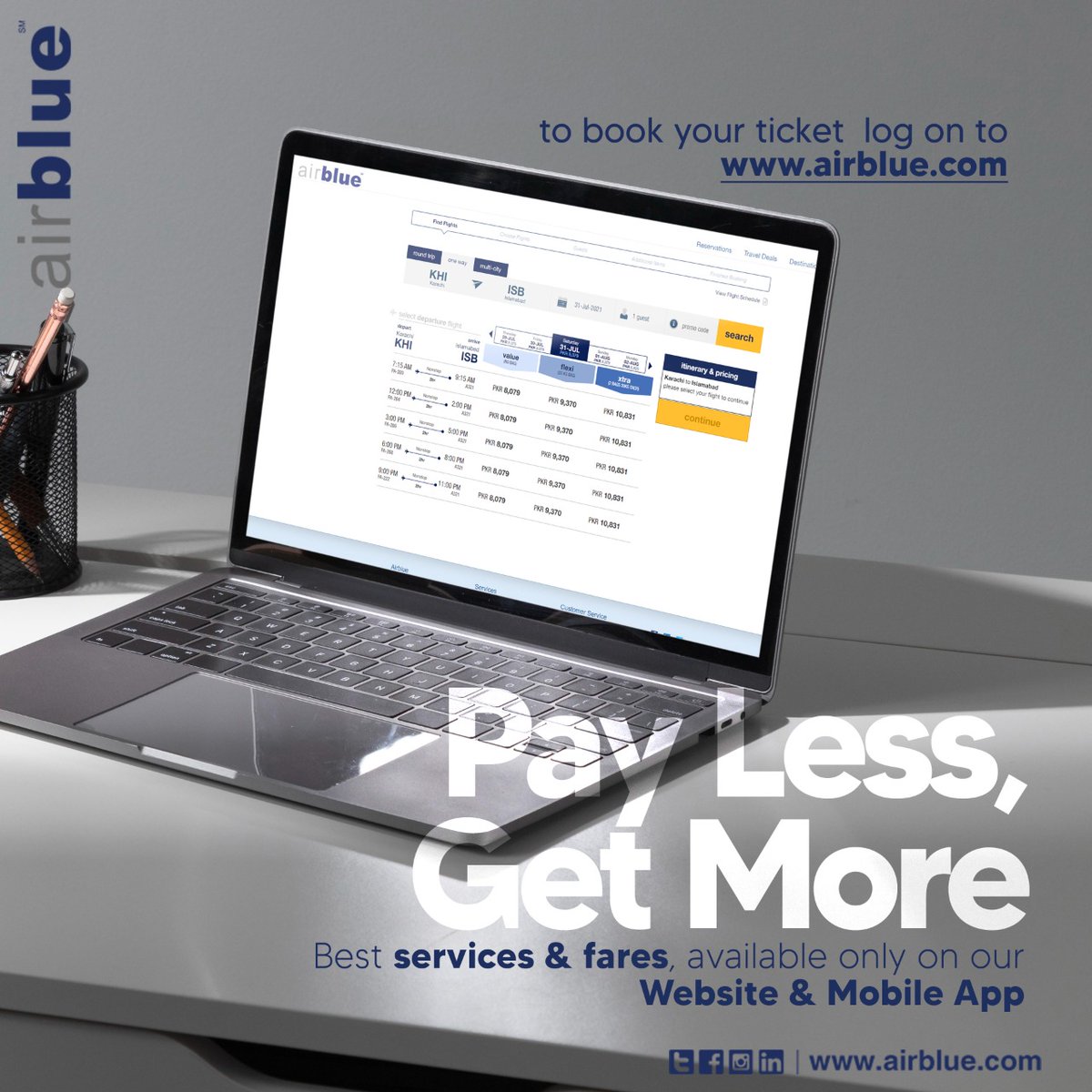 airblueairline's tweet photo. Payless and get more! We provide you the best travel experience at the lowest rates.
Book your tickets now at https://t.co/g8VR5u1woG
#airblue #paylessgetmore #flyingredefined https://t.co/Ya05rxyEGi