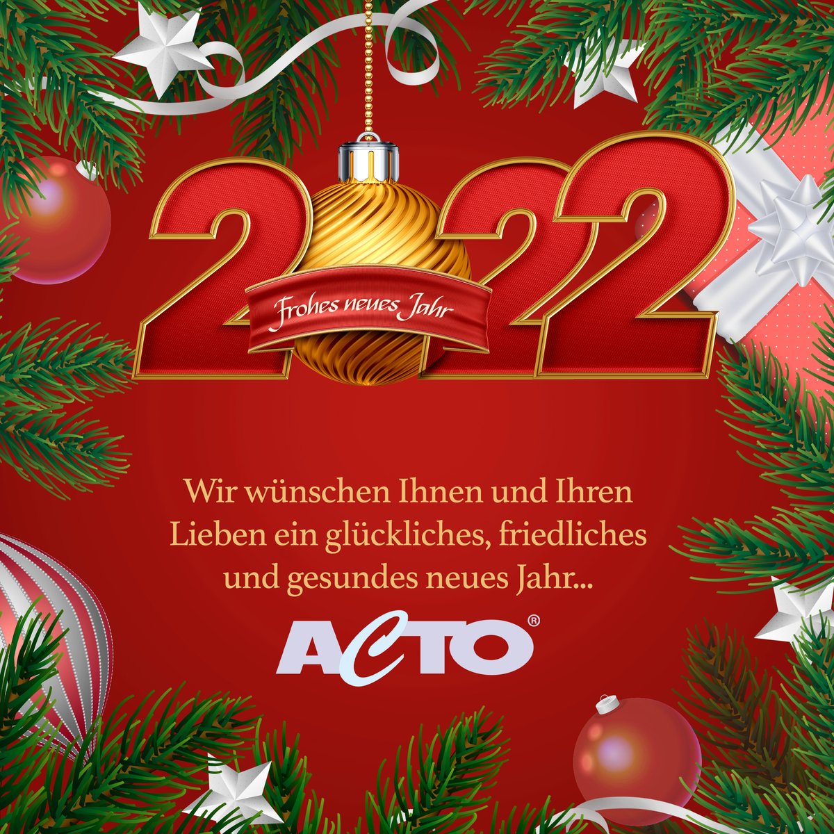 ActoGmbH's tweet photo. Wir wünschen Ihnen und Ihren Lieben ein glückliches, friedliches und gesundes neues Jahr…
#Neujahr  #newyear #2022 https://t.co/oUMf5acAli