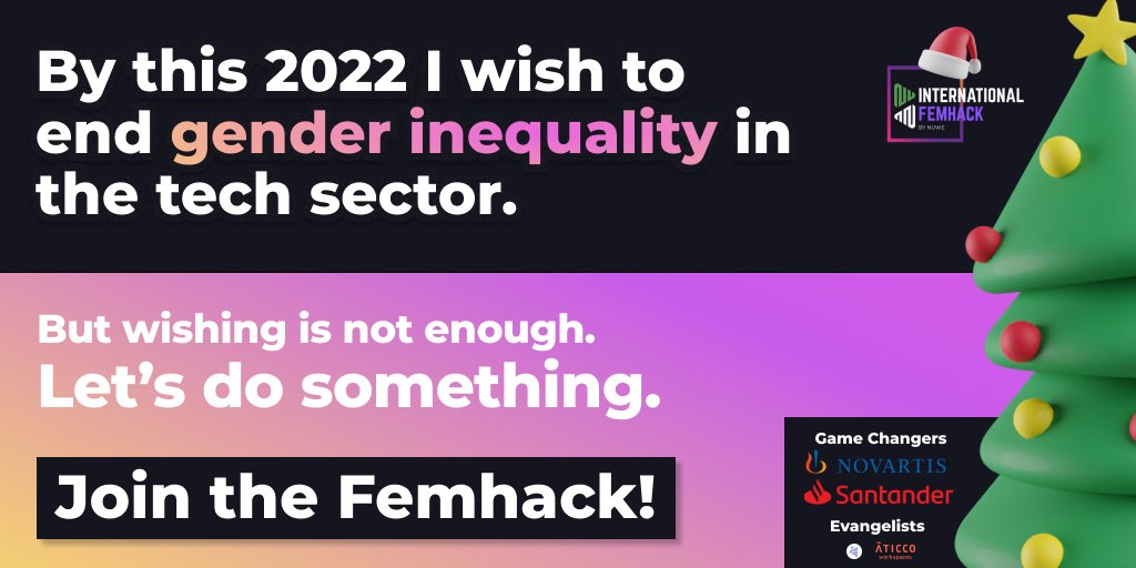 NuweIo's tweet photo. 👩🏻‍💻 #FemHack

Our greatest wish would be to end gender inequality in the tech industry by 2022 ✨🤞

But wishing will never be enough for us.⛔✊🏻
Let’s break the algorithm. 🔥

We wish you a Happy New Year ✨🎉 

➡️ Register now!
https://t.co/df34t8OgSJ

#womeninSTEM https://t.co/OV4nKinXC6