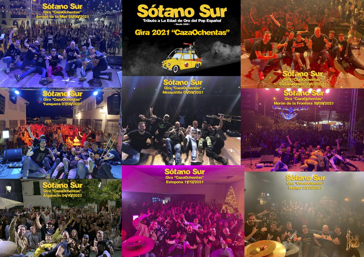 Os dejamos un resumen fotográfico de la Gira 2021 "CazaOchentas". Etiquétate o comparte alguna foto si estuviste en alguno de los conciertos.

<a href="/SOTANOSUR/">SÓTANO SUR</a> 
#SótanoSur
#CazaOchentas
<a href="/Sergiotromp/">Sergio Martínez ۞</a> 
<a href="/franconettialex/">Álex Franconetti</a> 
<a href="/juandidelgado/">Juanito Calavera</a>