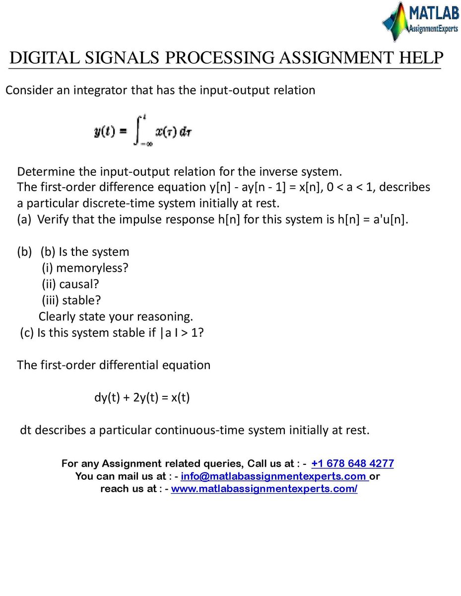 ExpertsMatlab's tweet photo. I am Ajay S. I am a Digital Signal Processing Assignment Expert. I hold a Master’s in Matlab, University of Mumbai. I have been helping students with their assignments for the past 9 years. To see the full assignment visit https://t.co/GSsGL4OmV1
#matlabassignmenthelp https://t.co/Omy4HETj19