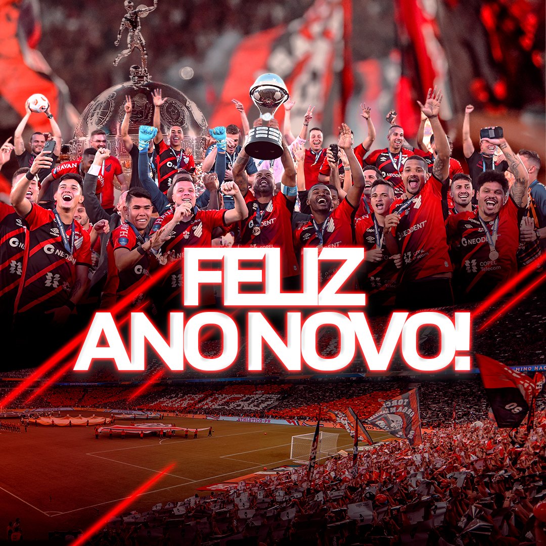 AthleticoPR's tweet photo. Desejamos a toda a nossa torcida um 2022 com muita paz e saúde, para juntos formarmos o maior Furacão da América! 
Feliz 2022! 🍾🌪️ 

#Athletico https://t.co/I277jdweev