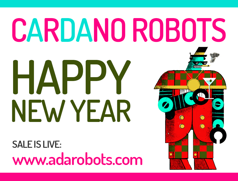 ❄️OUR ROBOTS WISH YOU A HAPPY NEW YEAR 🎉

BUY HERE 👇👇👇
adarobots.com/BUY.html

#CNFTGiveaway  #CNFTdrop #Cardano #CNFTs #CNFTCommunity #NFTGiveaway #nft #NFTs #nftart