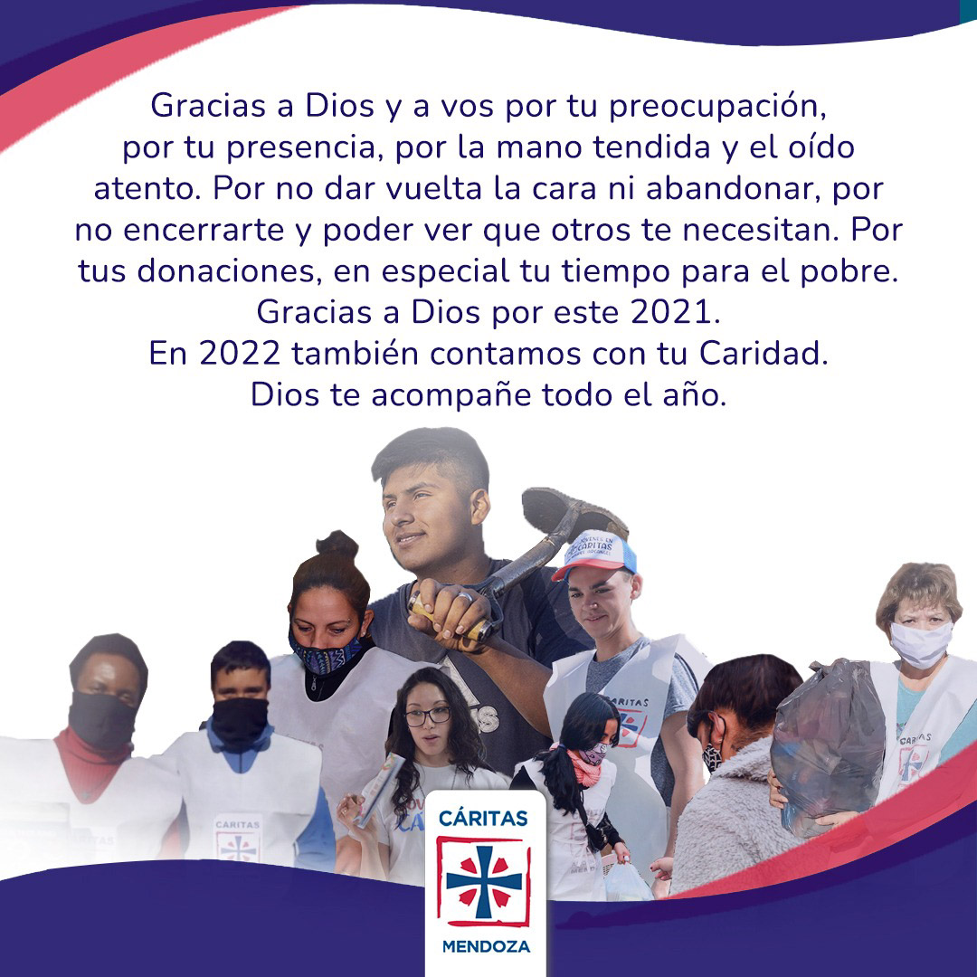caritasmendoza's tweet photo. Gracias a Dios y a vos por tu preocupación, por tu presencia, por la mano tendida y el oído atento. 
Feliz año nuevo https://t.co/HapgAm4L8k