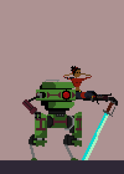 Bone_Idle_Games's tweet photo. Come download and play #GladiusGames 
Meet the team! Beat the team!
#characterdesign #mech #Mecha #Robot #pixelart #giantrobot #gamedev #IndieArtists #2Dfightinggame https://t.co/zTTF3Ol98Z