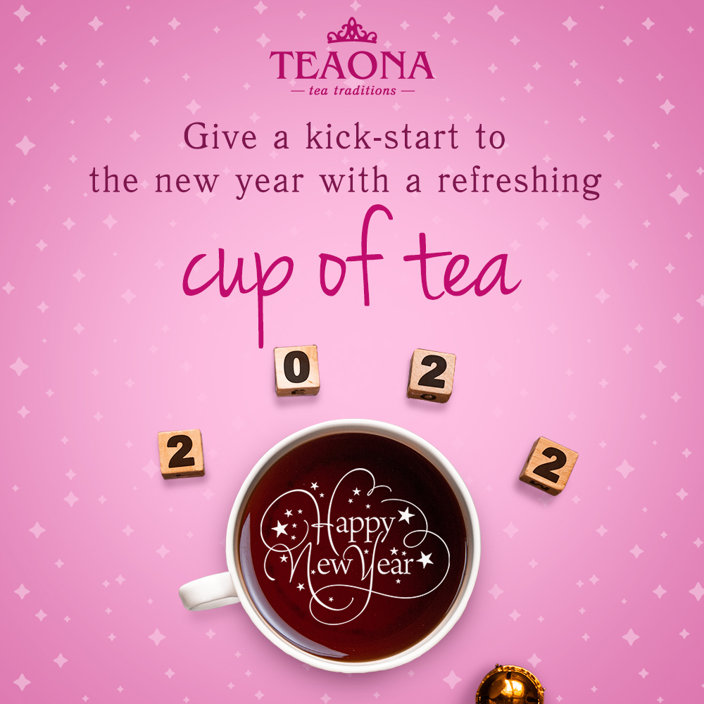 TeaonaGlobal's tweet photo. As we step into this new year let’s start it with a refreshing cup of tea! Wishing you all a very Happy New Year! #teaona #newyear #newyear2022 #tea https://t.co/yWKZkyNc5n