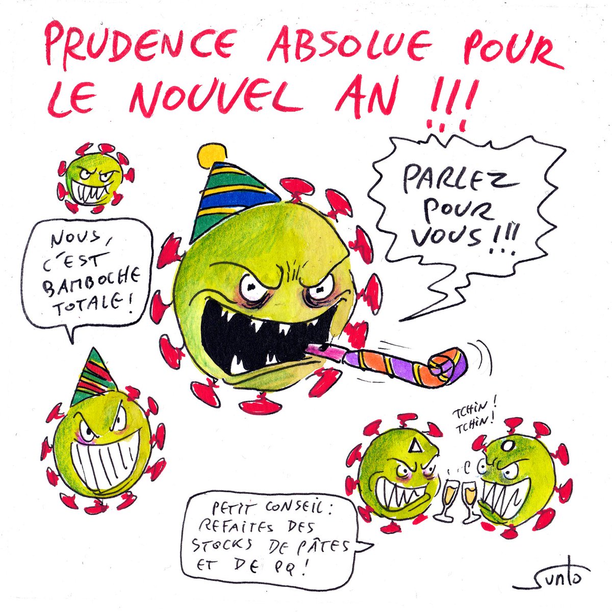 SuntoDessins's tweet photo. Allez, #bonneannee2022 quand même !

#fuckyou2021 #COVID19 #OmicronVariant #2022 https://t.co/dzBbR7vIRw