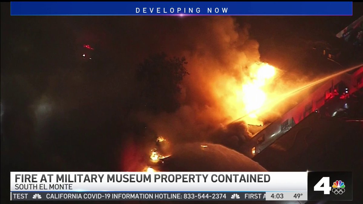 RT @NBCLA: No injuries were reported in a large fire near a military museum in South El Monte overnight. https://t.co/HU8yElnUNM