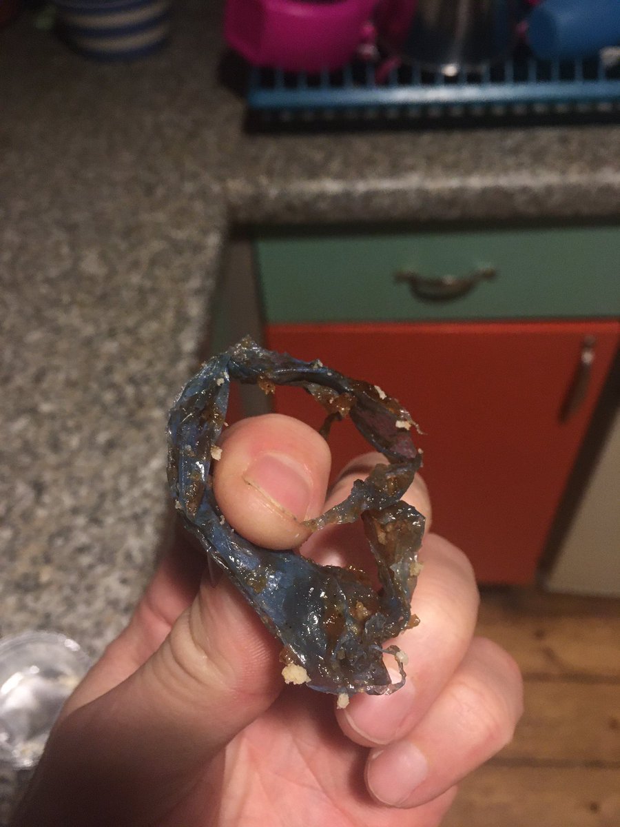 EHildrew's tweet photo. Not what I wanted to find inside my @sainsburys mince pie - a long coil of blue polythene 🤮 https://t.co/ypVrO2ZX9f