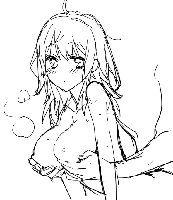 ゆであがった見事なおもちをさらに揉み…突きます 