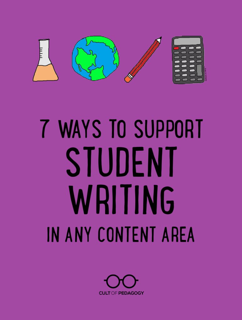 alicekeeler's tweet photo. "You don’t need an English degree to get really good at helping students build writing proficiency in your content area." https://t.co/qiuy1lOVWx @cultofpedagogy https://t.co/22mFPmLjDD