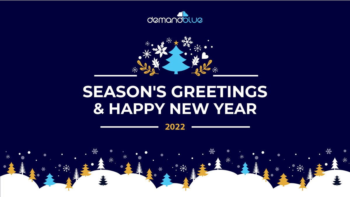 demandblue's tweet photo. Team DemandBlue wishes you and your family a warm and happy new year. We hope 2022 will bring many new and exciting business opportunities for you and your organization. Happy New Year!
#demandblue #wishes #happynewyear #2022 https://t.co/ambMYrmx6i