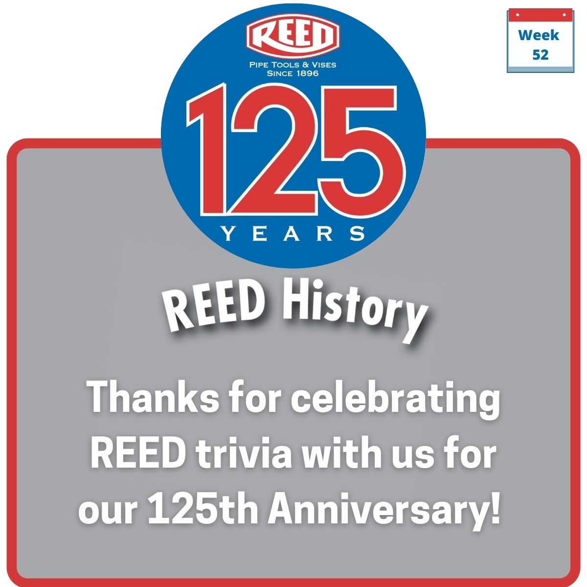 ReedPipeTools's tweet photo. Thanks for celebrating with us!
#reedpipetools #plasticpipetools #vises #trivia #reedhistory #anniversary #reedmanufacturing https://t.co/eDKWC7kjTg