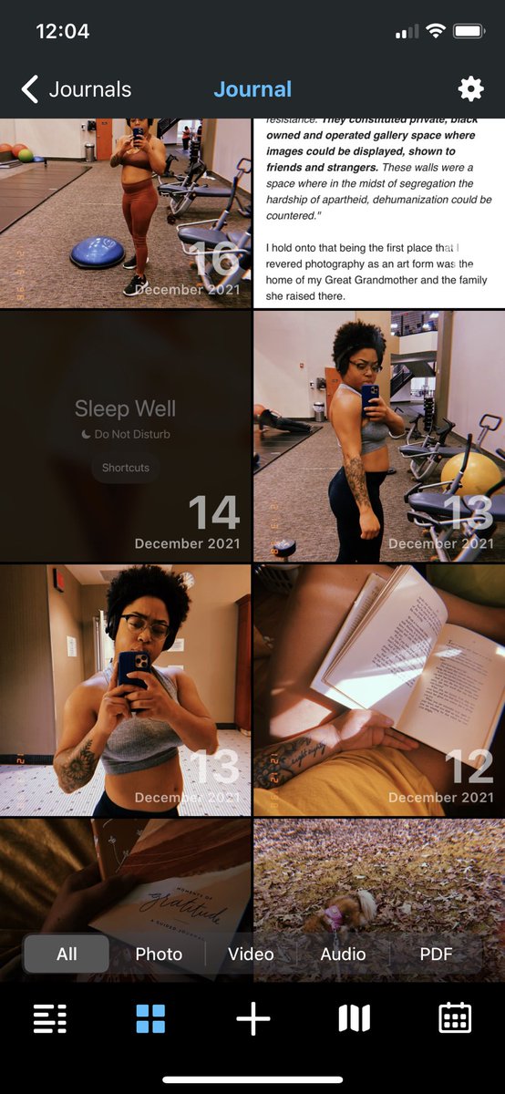 SierraChas's tweet photo. I kept a digital journal for the entire month. 

While every day wasn’t a gym day or photo, I’ve learned so much + I’m proud of myself. 

#DocumentDecember x #BuildYourArchive https://t.co/5zSzgaO4vk