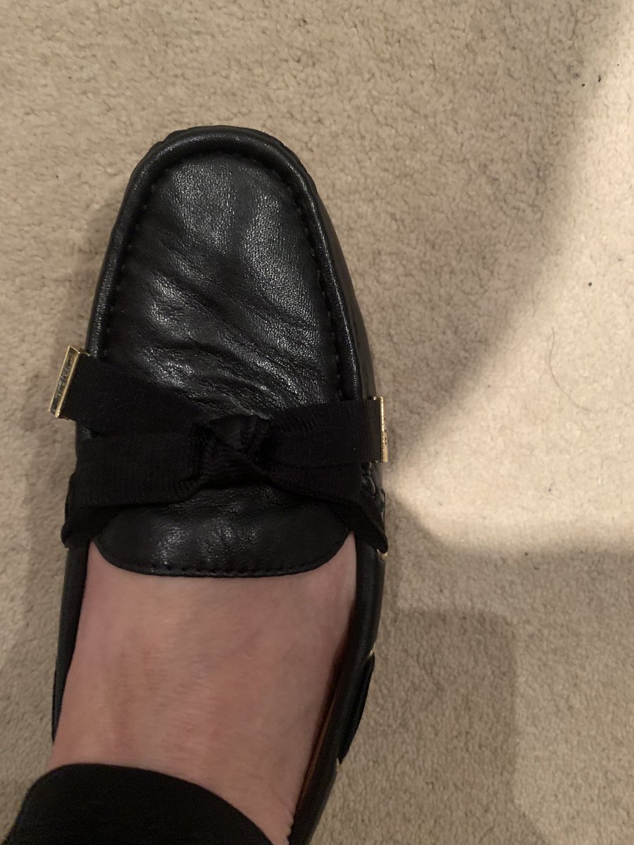 doll69xx's tweet photo. @FootwayGroup when you order a @RalphLauren pair of shoes and not only get sent the wrong pair but a faulty wrong pair? With dodgy crinkled leather 🤷‍♀️ please contact me urgently is this a joke? https://t.co/mtpFrSMR1e