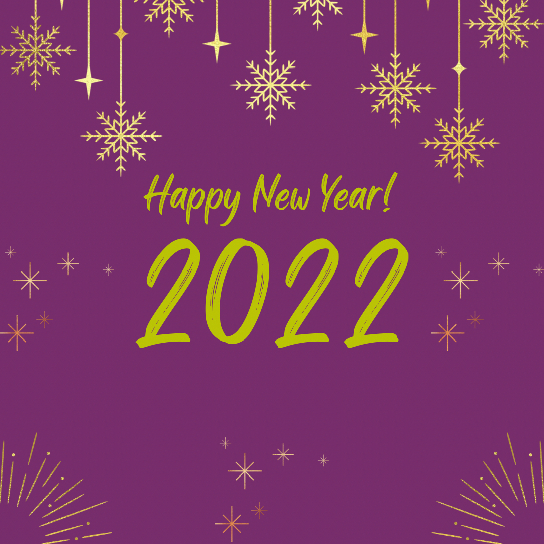 Happy New Year to you all! 🥂 Here’s to a happy and healthy 2022! 🤞🤞💜💚