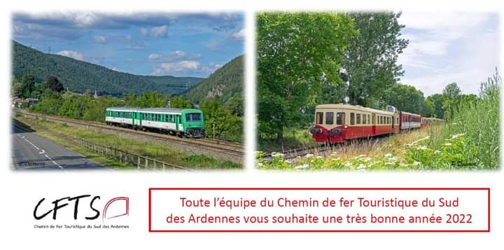 Toute l'équipe du Chemin de Fer Touristique du Sud des Ardennes vous souhaite une très bonne année 2022. #grandest #Ardennes #ccpa #unecto #sncfpatrimoine #cftsa