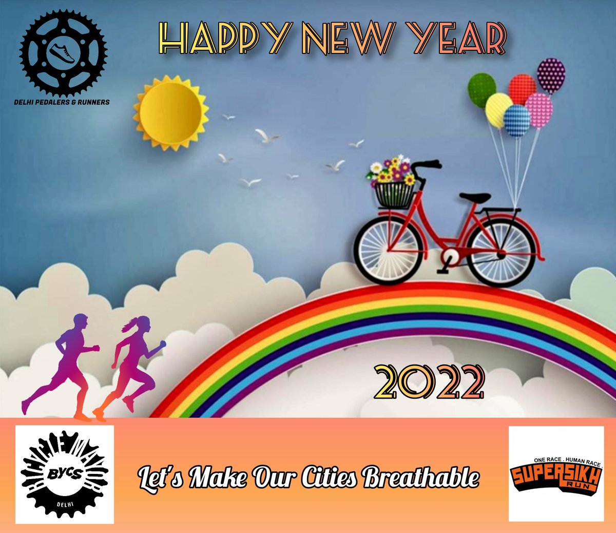 DPRdelhi's tweet photo. Thank You 2021 - Welcome 2022
Let's take a pledge to zero carbon footprints. Let's make this new year environment friendly. Let's give back to the planet. Let's make our cities breathable.
#cycletowork #RunToStayFit
#Walk #ClimateCrisis
#BicycleMayorDelhi #OneRaceHumanRace https://t.co/Z84sYQE89Z