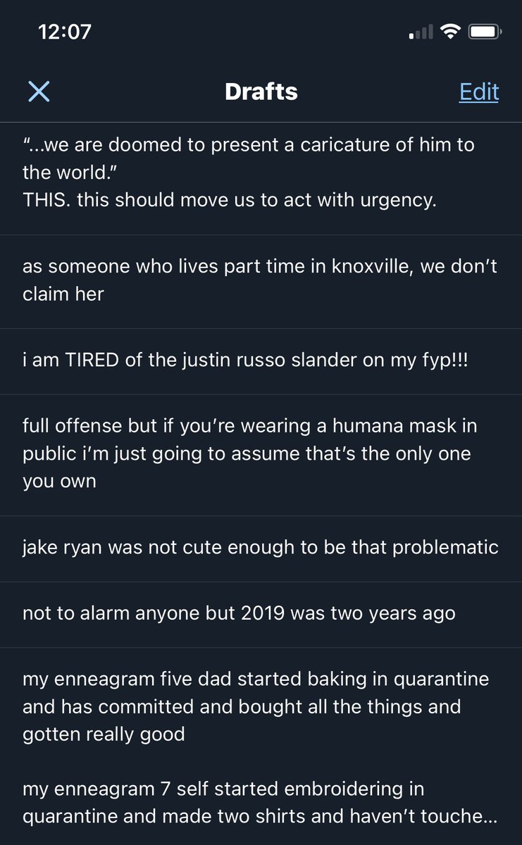 it’s time for the no-context 2021 twitter drafts that no one asked for but i’m giving you anyway