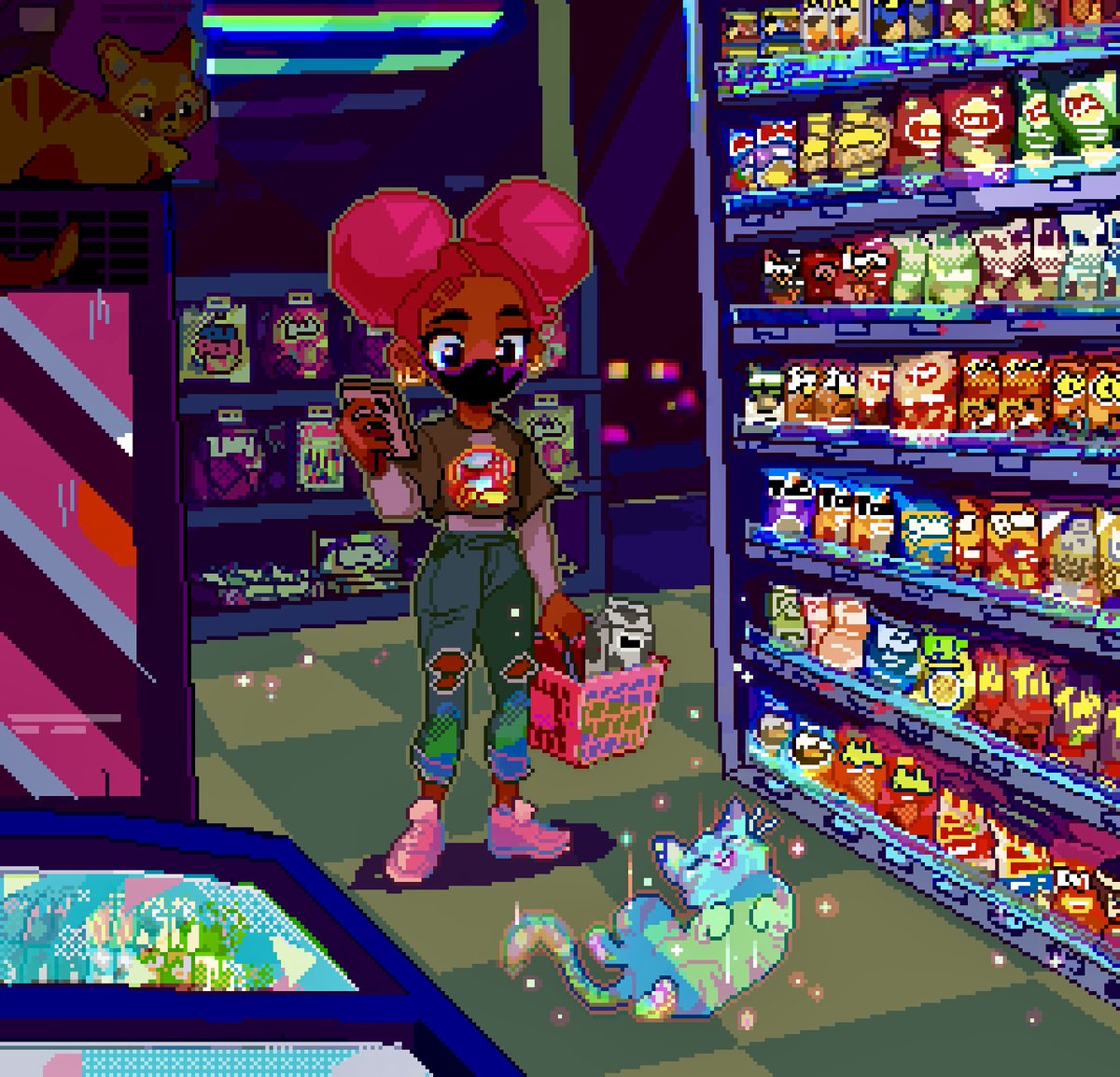 DesiraeSalmark's tweet photo. One of my favorite pieces of the year ❤️

May your new year be as happy as the ghost bodega cat in the snack aisle 🍾 https://t.co/QnaP7Z6w0v
