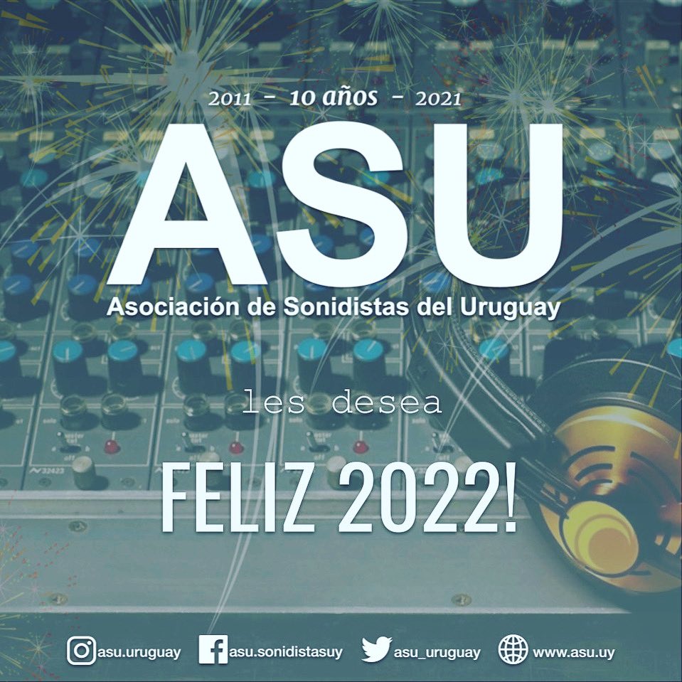 asu_uruguay's tweet photo. Desde ASU, saludamos a todos los socios, amigos y colegas de esta hermosa profesión.
Les deseamos
FELIZ AÑO NUEVO!
FELIZ 2022! https://t.co/DhgCsq9IW0