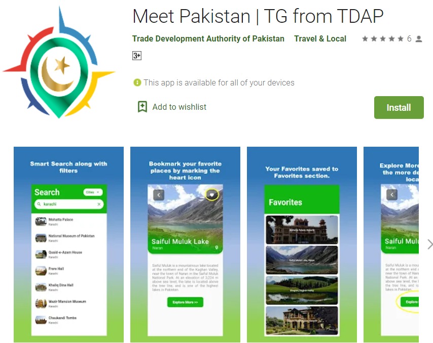 #TDAP has developed #MeetPakistan, Tourism Guide for Pakistan app. It provides detailed description &amp; pictorial view of all beautiful &amp; interesting places, cuisine, festivals &amp; music for which #Pakistan is known for.