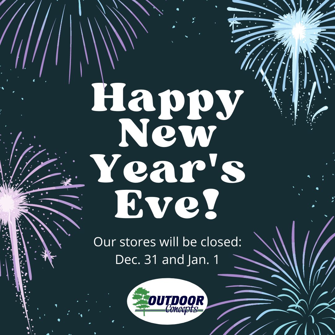 OCIbluffton's tweet photo. 🎊Do you have a favorite New Year's Eve tradition? If so, post your comments below!  👇

Be safe out there tonight and don't forget our stores will be closed, December 31 and January 1. 

We look forward to seeing our customers next year!

#newyearseve #outdoorconcepts https://t.co/luFGQgRcyl