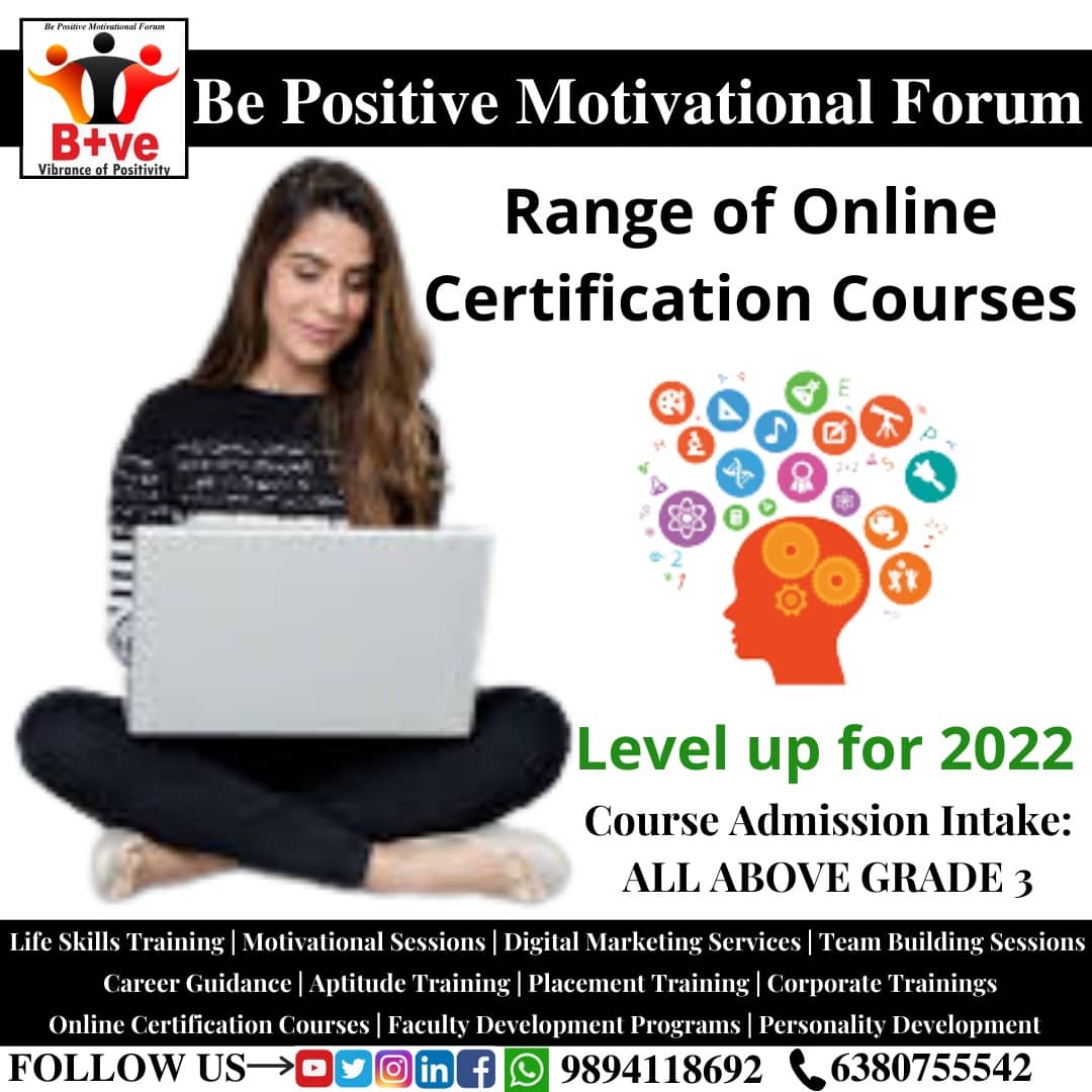 bepositivemoti1's tweet photo. The best resolution you can take this New Year! Upgrade!!!

E-certificate available upon successful course completion!

Hurry up!!! Give us a call 📞

Enquire &amp; enroll today in our Online Certification Courses!!!

You can call us @ +91-9894118692 / +91-6380755542 https://t.co/Y0oy8u6gc7