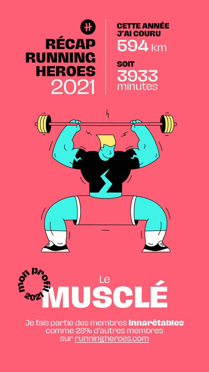Rétrospective running 2021, merci <a href="/Running_Heroes/">Running Heroes</a> ✌️ Baisse de rythme sur fin d’année mais au taquet pour attaquer 2022 !
 #running #runningheroes