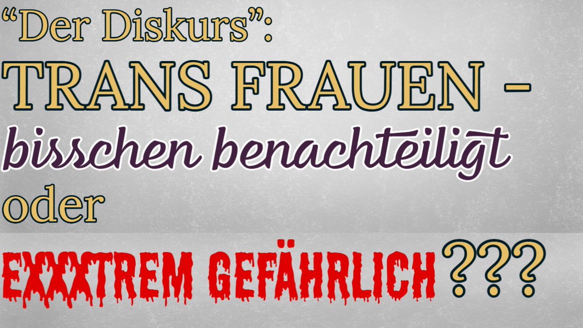 CN Transfeindlichkeit

Lustloses linksliberales "Mensch ist Mensch" Larifari trifft gefestigte TERF Ideologie 

Video:
youtube.com/watch?v=PzAY6D…

Analyse des Kathleen Stock Interviews in der <a href="/zeitonline/">ZEIT ONLINE</a> &amp; der Rolle von TERF Ideologie in öffentlichen Diskussionen zu trans Anliegen