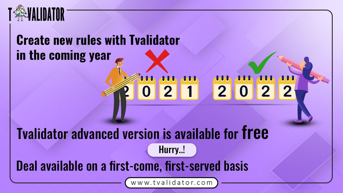 tvalidator's tweet photo. Use Tvalidator to create rules in your validation task. The advanced version of Tvalidator is available for free only for a limited time. Hurry-up..!
#formvalidation #automation #java #JS #javascript #jQuery #DEVCommunity #developers #webdeveloper #tvalidatorcontrol #coding #data https://t.co/dMZXKnVBfF