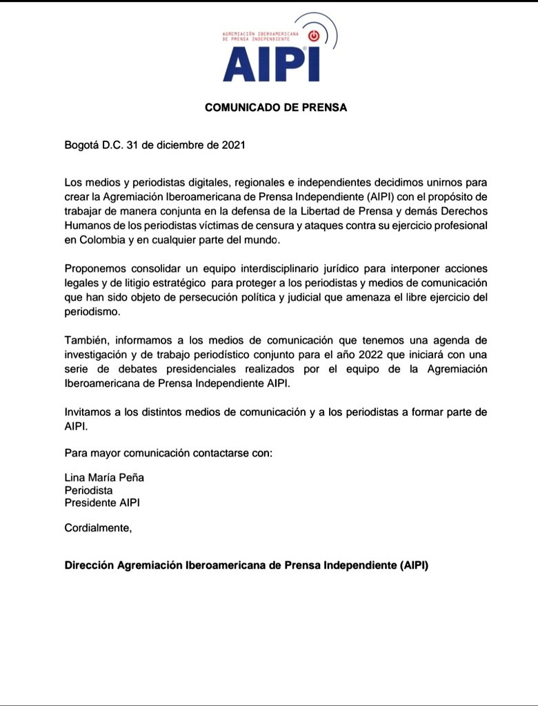 Agremiación Iberoamericana de Prensa Independiente tweet media