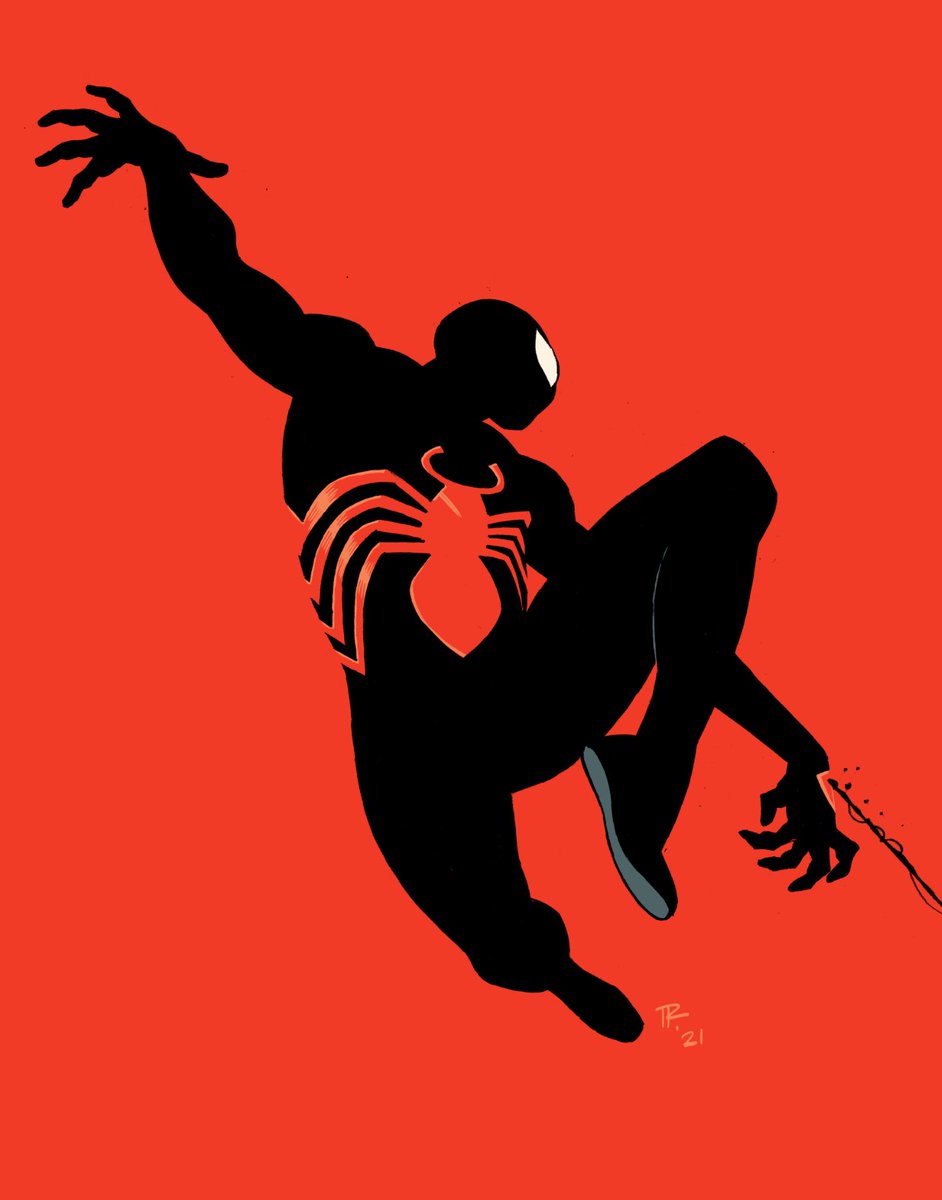 tomreillyart's tweet photo. Spider-Man's original red symbiote suit. Catch you all in 2022! 🤟⚫️🔴 https://t.co/WZQqSIRZPD