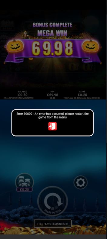 BeingDadDaily's tweet photo. .
@WilliamHill
 I won £69.98 this morning on the Bonus Drop &amp; when it ended I received Error Code 30000. I haven't been able to claim my winning thus far and Live Chat haven't responded since 09:13. PLEASE will someone look into this for me? Thank you. #williamhill #casino #slots https://t.co/REpFOZqSVn