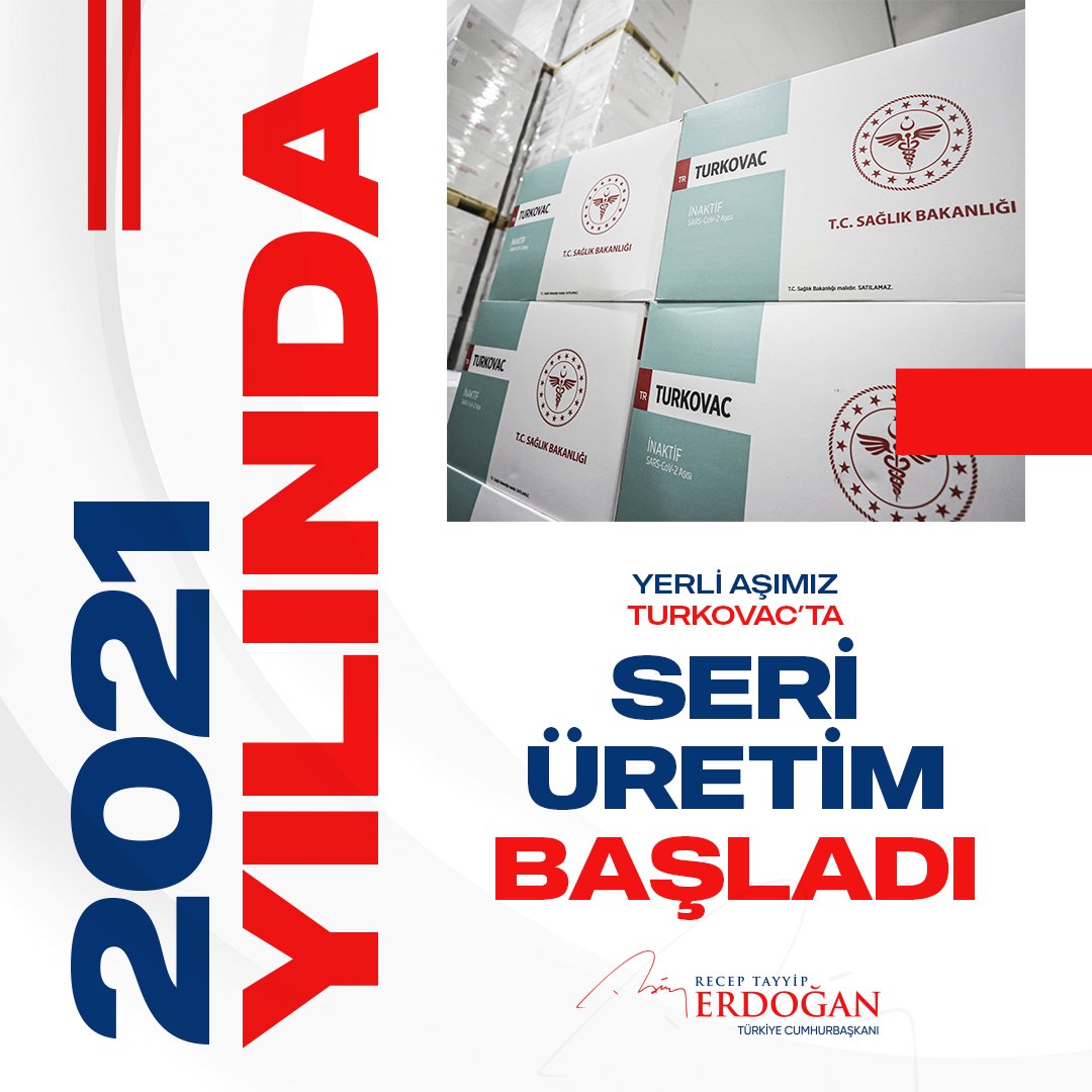 Yerli ve millî aşımız TURKOVAC’ın seri üretimine başladık. Dünyada kendi aşısını üreten 9 ülke arasındaki yerimizi aldık.